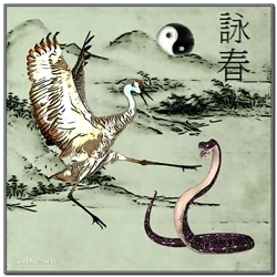 Kranich und Schlange